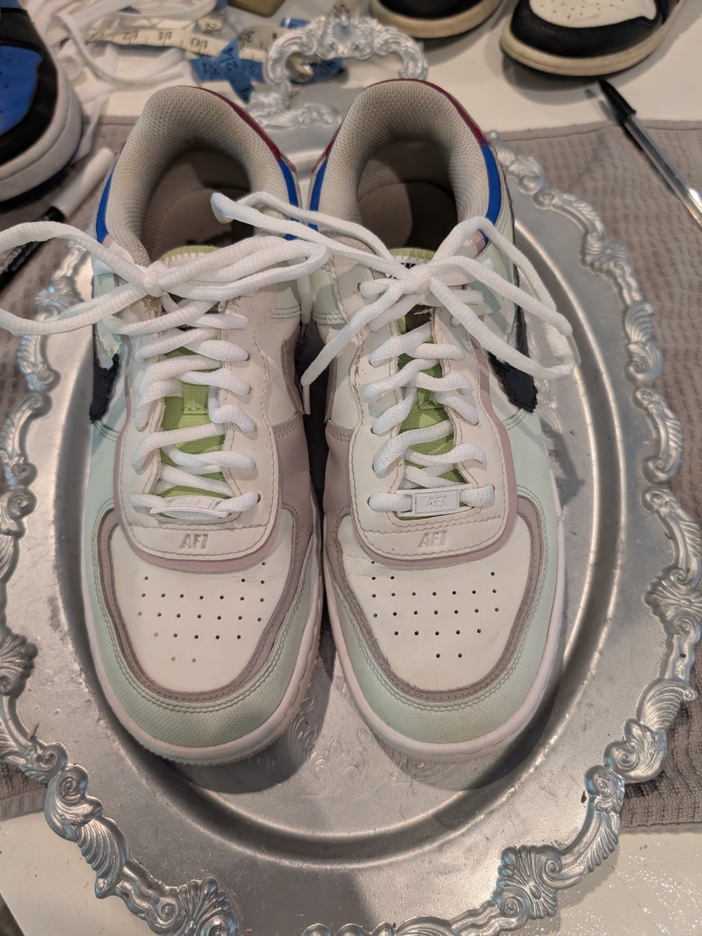 Nike Women's 9.5 AF1 Shadow Multicolor With New Laces